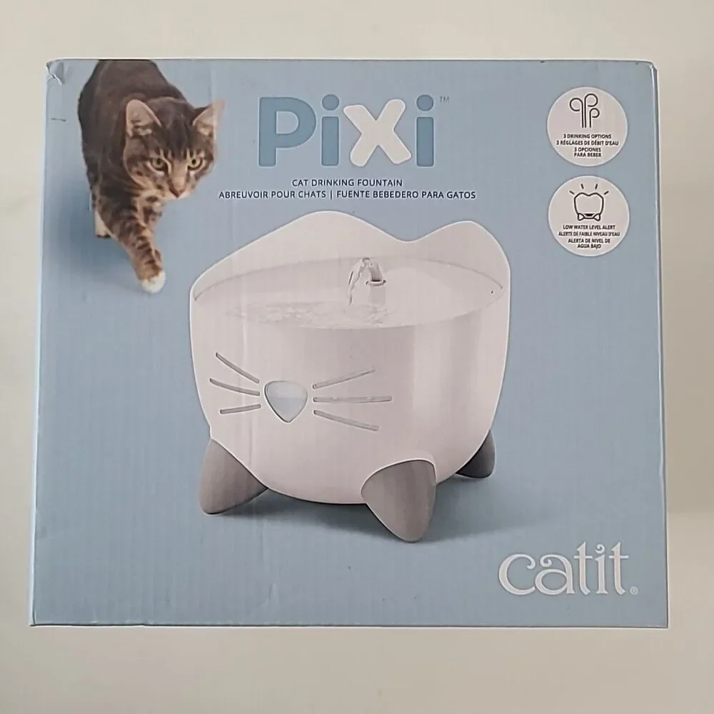 Catit Pixi Cat Drinking Fountain Clean Fresh Water White 43715 NEW
